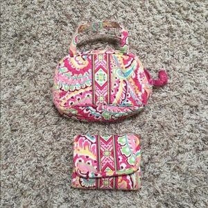 Vera Bradley Capri Melon Katie Small Bag + Wallet